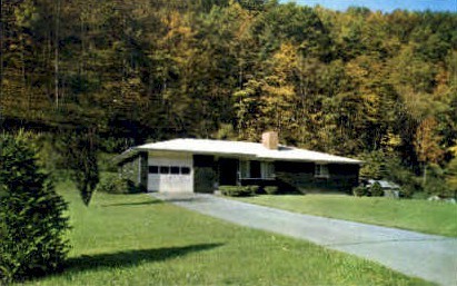 First House Built - White Sulphur Springs, West Virginia WV Postcard