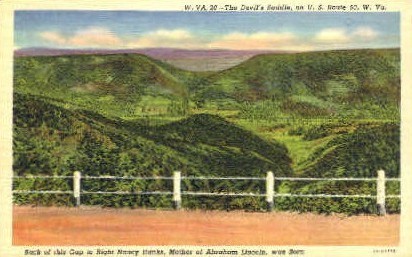 The Devil's Saddle - MIsc, West Virginia WV Postcard