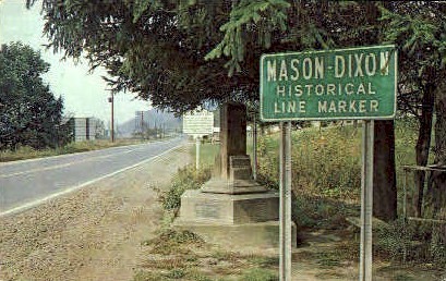 Mason & Dixon Line - New Martinsville, West Virginia WV Postcard