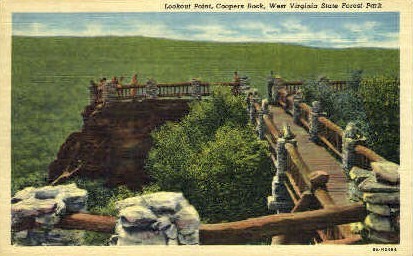 Lookout Point, Coopers Rock - West Virginia State Forest Park Postcards, West Virginia WV Postcard