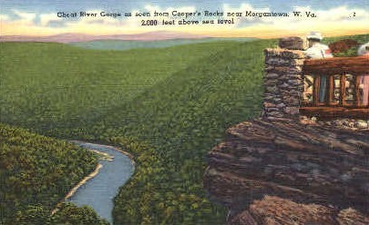 Cheat River Gorge  - Morgantown, West Virginia WV Postcard