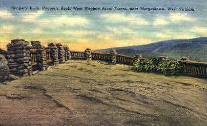 Coopers Rock  - West Virginia State Forest Park Postcards, West Virginia WV Postcard