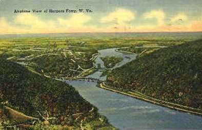 Airplane View  - Harpers Ferry, West Virginia WV Postcard