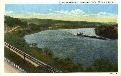 Kanawha River  - Point Pleasant, West Virginia WV Postcard