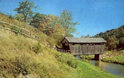 Indian Creek Covered Bridge  - Union, West Virginia WV Postcard