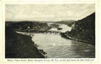 Baltimore & Ohio Railroad  - Harpers Ferry, West Virginia WV Postcard