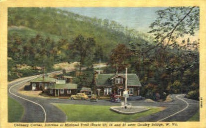 Chimney Corner, Junction of Midland Trail - Gauley Bridge, West Virginia WV Postcard