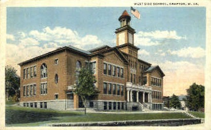 West Side School  - Gafton, West Virginia WV Postcard