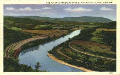 From Copon Mountain - The Potomac Panorama, West Virginia WV Postcard