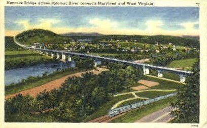 Hancock Bridge  - Potomac River, West Virginia WV Postcard
