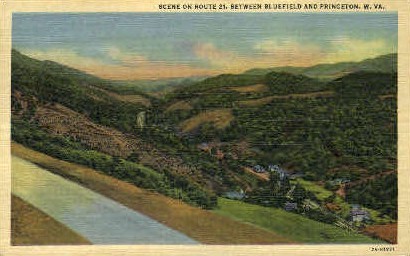 Route 21 - Bluefield, West Virginia WV Postcard