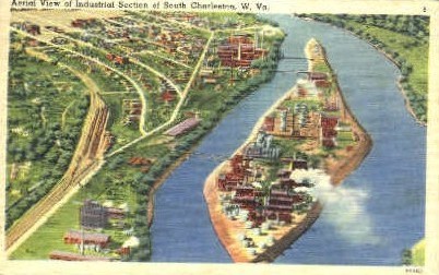 Industrial Section - Charleston, West Virginia WV Postcard