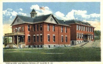 High School - St Albans, West Virginia WV Postcard