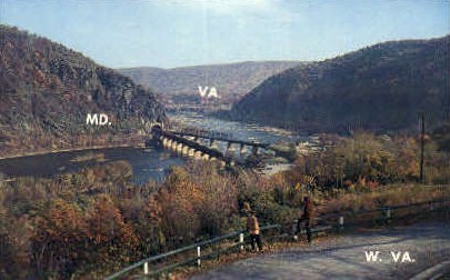 Three States - Harpers Ferry, West Virginia WV Postcard