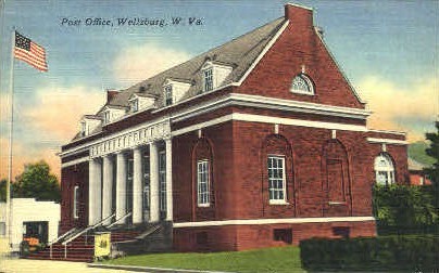Post Office  - Wellsburg, West Virginia WV Postcard