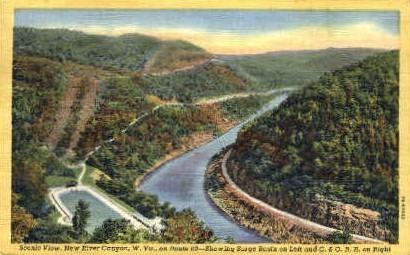 New River Canyon - West Virginia WV Postcard
