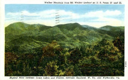 Walker Mountain - Bluefield, West Virginia WV Postcard