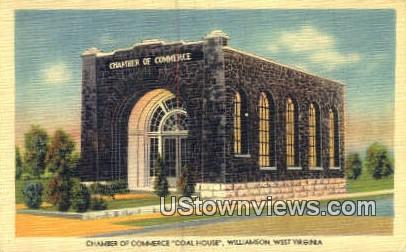 Chamber of Commerce, Coal House - Williamson, West Virginia WV Postcard