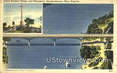 James Rumsey Bridge & Monument - Shepherdstown, West Virginia WV Postcard