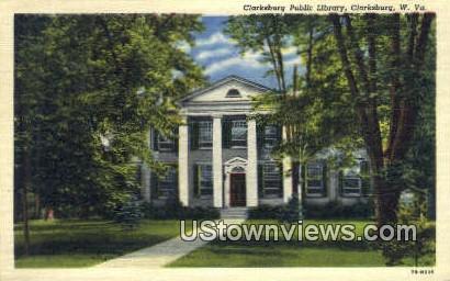 Clarksburg Public Library - West Virginia WV Postcard