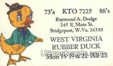 West Virginia Rubber Duck - Bridgeport Postcard