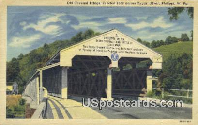 Old Covered Bridge - Philippi, West Virginia WV Postcard