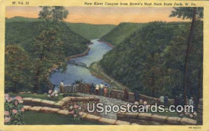 New River Canyon - Hawk's Nest State Park, West Virginia WV Postcard
