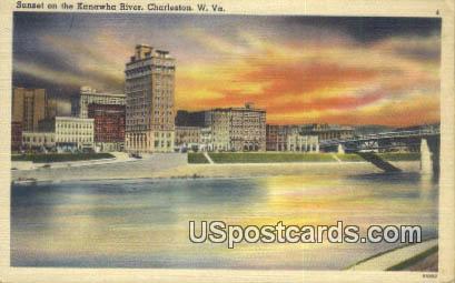 Kanawha River - Charleston, West Virginia WV Postcard