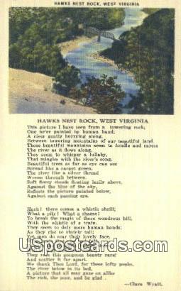 Hawks Nest Rock, West Virginia Postcard      ;      Hawks Nest Rock, WV