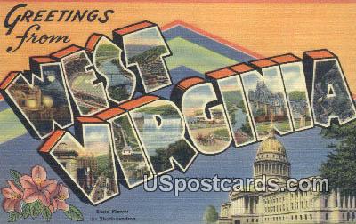 Greetings from, West Virginia Postcard      ;      Greetings from, WV