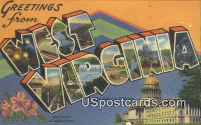Greetings from, WV Postcard      ;      Greetings from, West Virginia