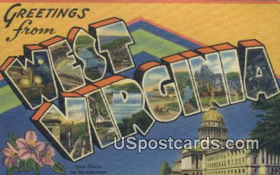 Greetings from, West Virginia Postcard      ;      Greetings from, WV