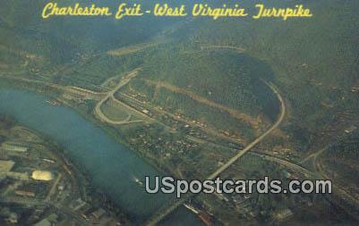 Charleston Exit - West Virginia Turnpike Postcards, West Virginia WV Postcard