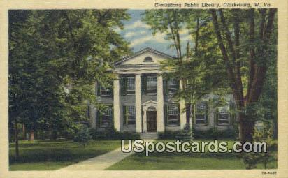 Clarksburg Public Library - West Virginia WV Postcard