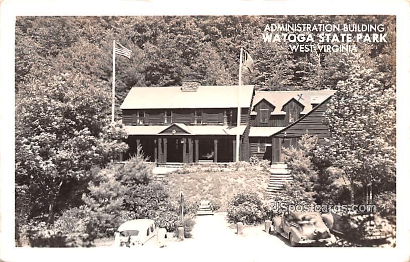 Administration Building - Watoga State Park, West Virginia WV Postcard