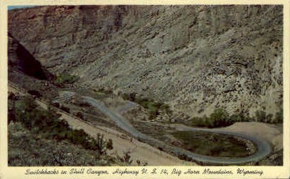 Switchbacks, Shell Canyon - Big Horn Mountains, Wyoming WY Postcard