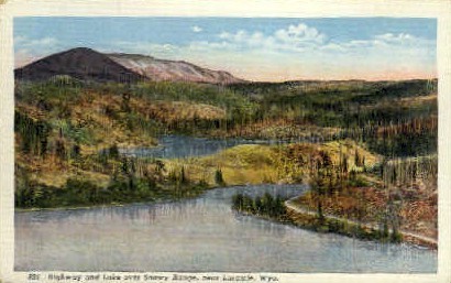 Highway & Lake - Laramie, Wyoming WY Postcard