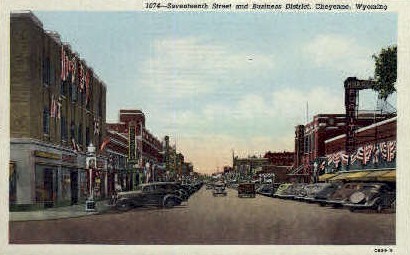 Seventeenth St. - Cheyenne, Wyoming WY Postcard
