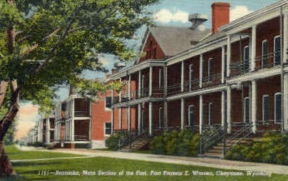 Barracks, Main Section of Fort - Fort Francis E. Warren, Wyoming WY Postcard