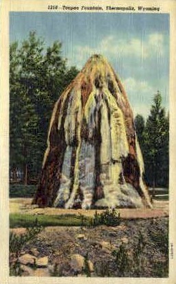 Teepee Fountain - Thermopolis, Wyoming WY Postcard