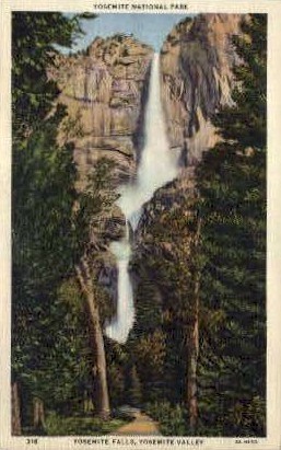 Yosemite Falls - Yosemite National Park, Wyoming WY Postcard
