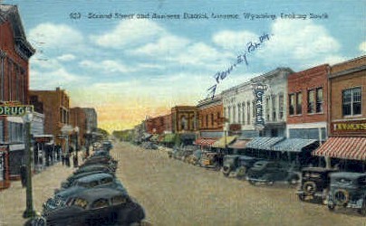 Second St. - Laramie, Wyoming WY Postcard