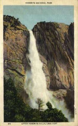 Upper Yosemite Falls - Yosemite National Park, Wyoming WY Postcard
