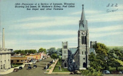 3rd St., St. Mathew's Abbey - Laramie, Wyoming WY Postcard