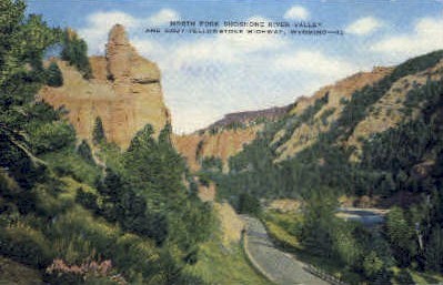 North Fork Shoshone River - Misc, Wyoming WY Postcard