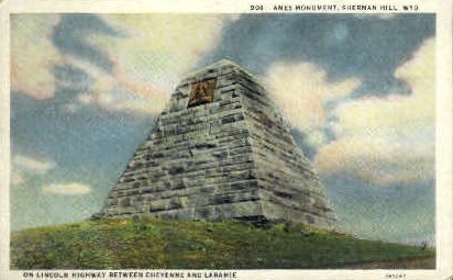 Ames Monument - Sherman Hill, Wyoming WY Postcard