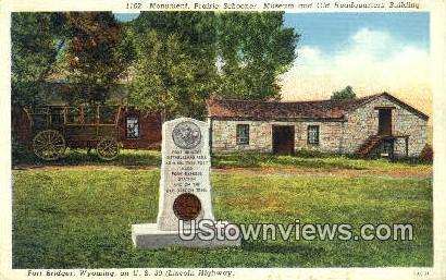 Monument, Prairie Schooner - Fort Bridger, Wyoming WY Postcard