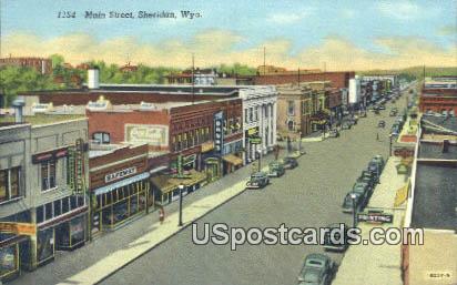 Main Street - Sheridan, Wyoming WY Postcard