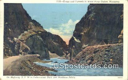 Crags & Tunnels - Wind River Canon, Wyoming WY Postcard
