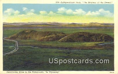 Independence Rock - Sweetwater River, Wyoming WY Postcard